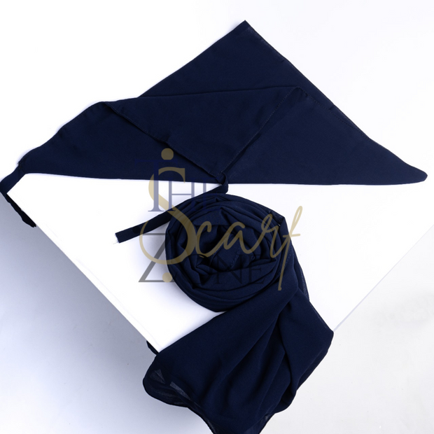 Hijab+Niqab Set - Navy Blue