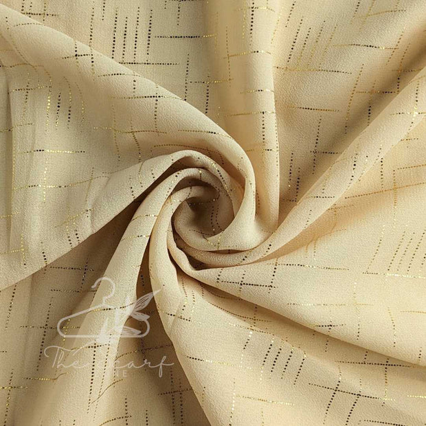 Chiffon Golden Checkered - Cream