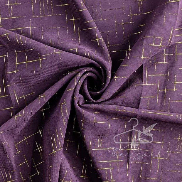 Chiffon Golden Checkered - Purple